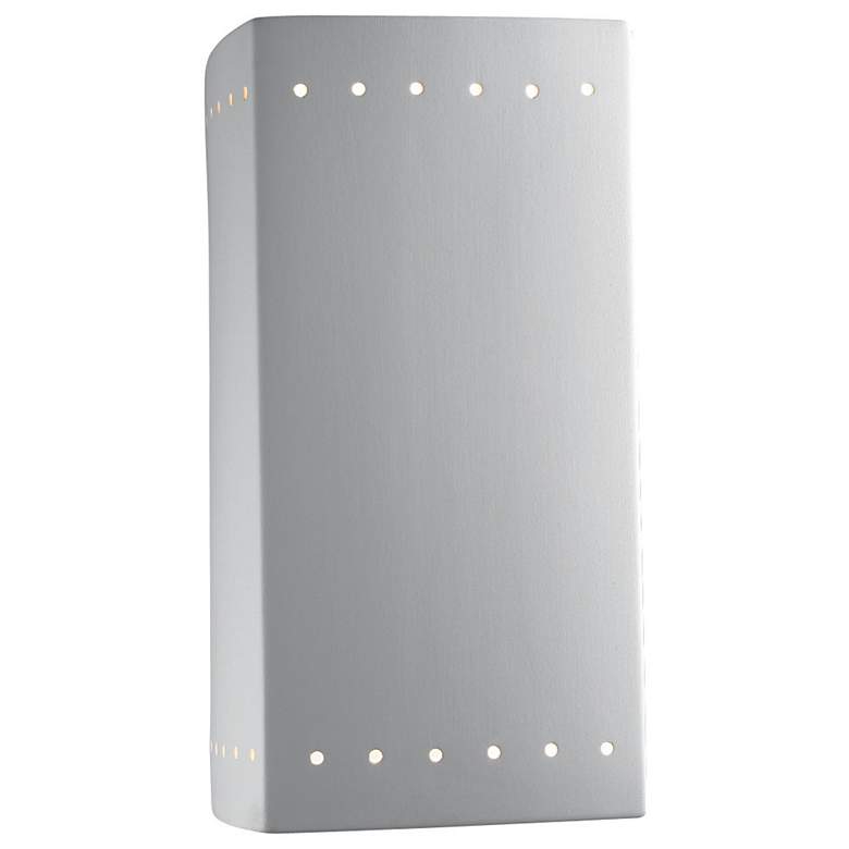 Image 1 Ambiance 13.5"H Bisque Large Perfs Rectangle Closed Top Outdoor Wall S