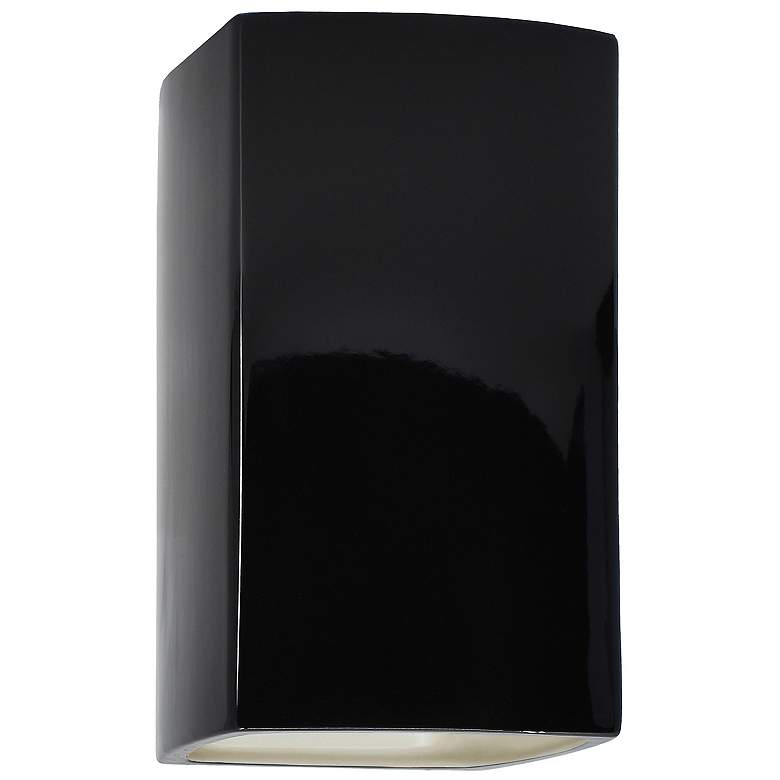 Image 1 Ambiance 13.5"H Gloss Black and White  Rectangle Closed Top LED Wall S