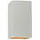 Ambiance 13.5"H Matte White and Gold  Rectangle Closed Top LED Wall Sc