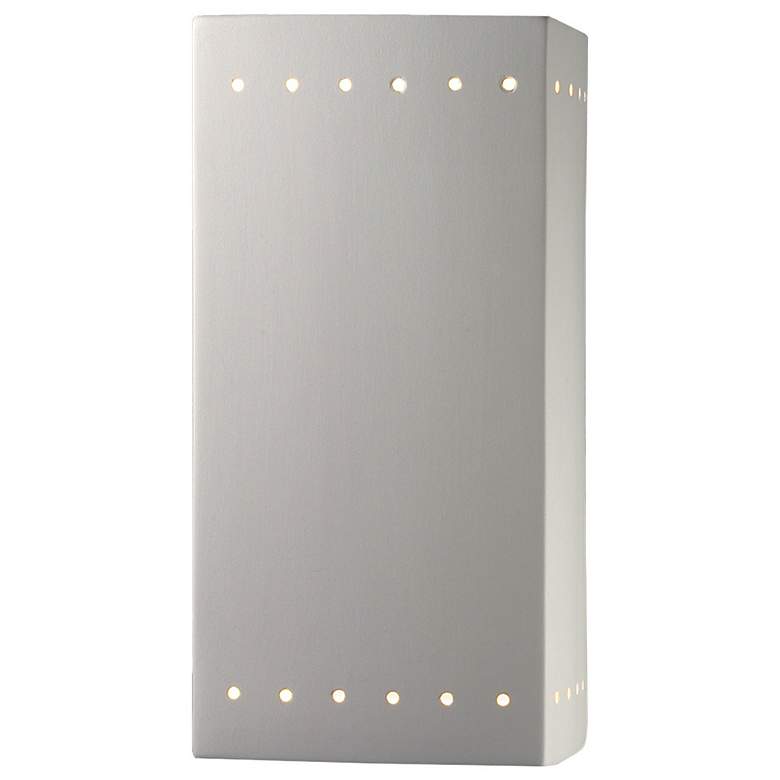 Image 1 Ambiance 13.5"H Open Bisque Large Rectangle w/ Perfs LED Wall Sconce