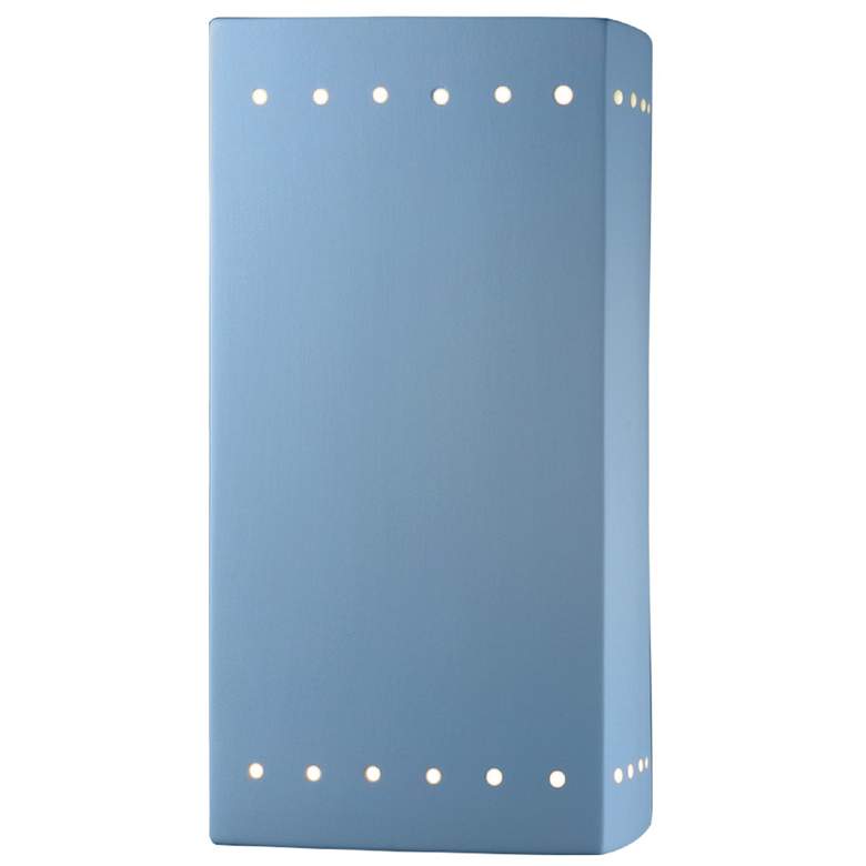 Image 1 Ambiance 13.5"H Open Sky Blue Large Rectangle w/ Perfs Outdoor LED Sco