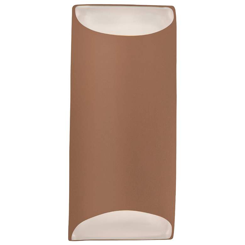 Image 1 Ambiance 13.75" Adobe Large Tapered Cylinder ADA Outdoor LED Wall Scon