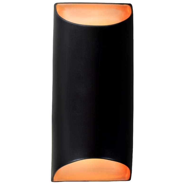 Image 1 Ambiance 13.75" Carbon/Gold Large Tapered Cylinder ADA Sconce