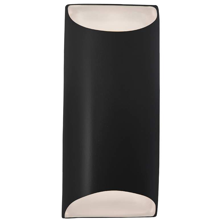 Image 1 Ambiance 13.75" Carbon Matte Black Large Tapered Cylinder ADA Wall Sco