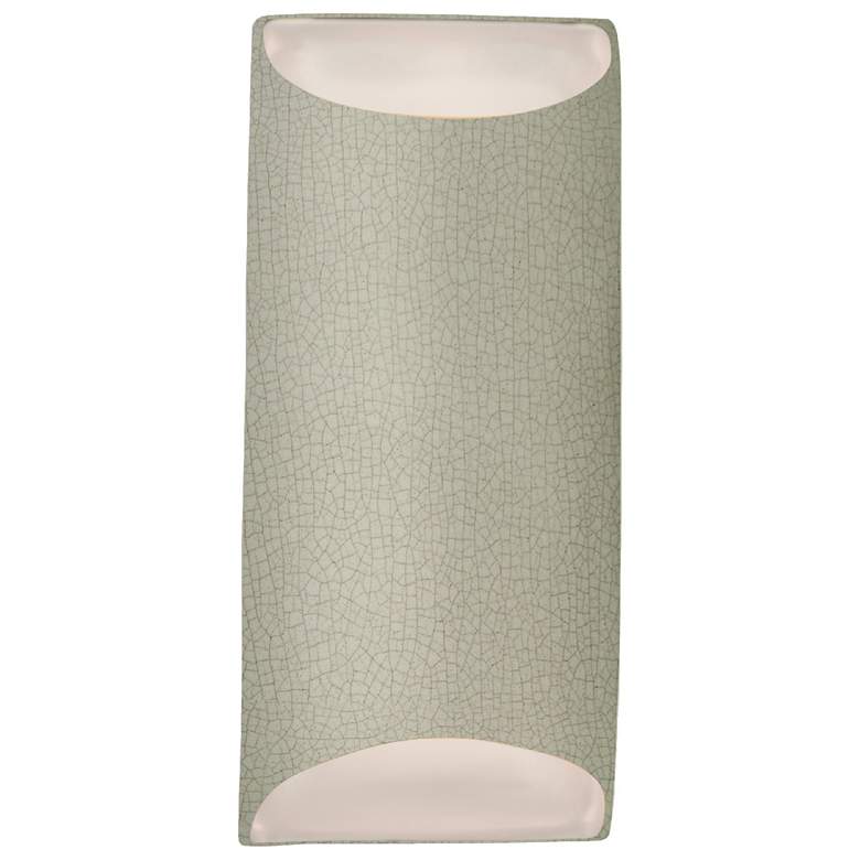 Image 1 Ambiance 13.75" Celadon Large Tapered Cylinder ADA Outdoor LED Sconce