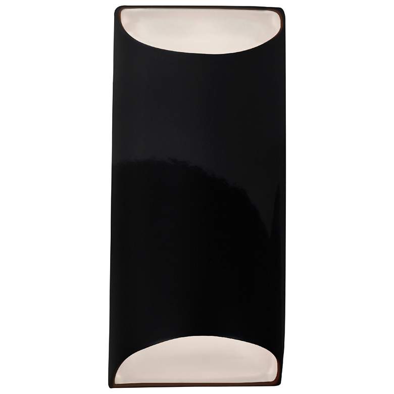 Image 1 Ambiance 13.75" Gloss Black/Matte White Large Tapered Cylinder ADA Sco
