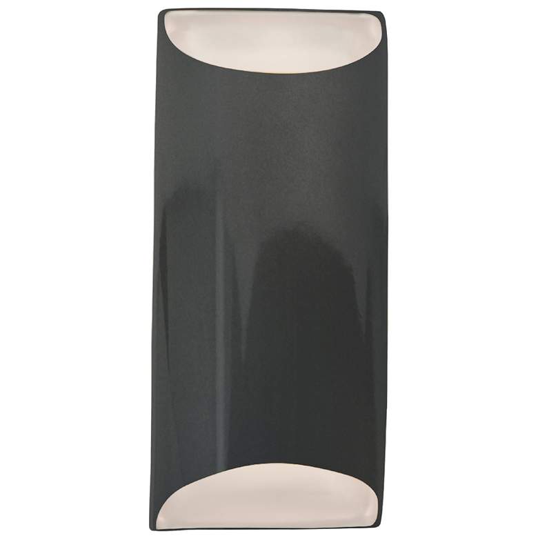 Image 1 Ambiance 13.75" Gloss Grey Large Tapered Cylinder ADA Outdoor LED Scon