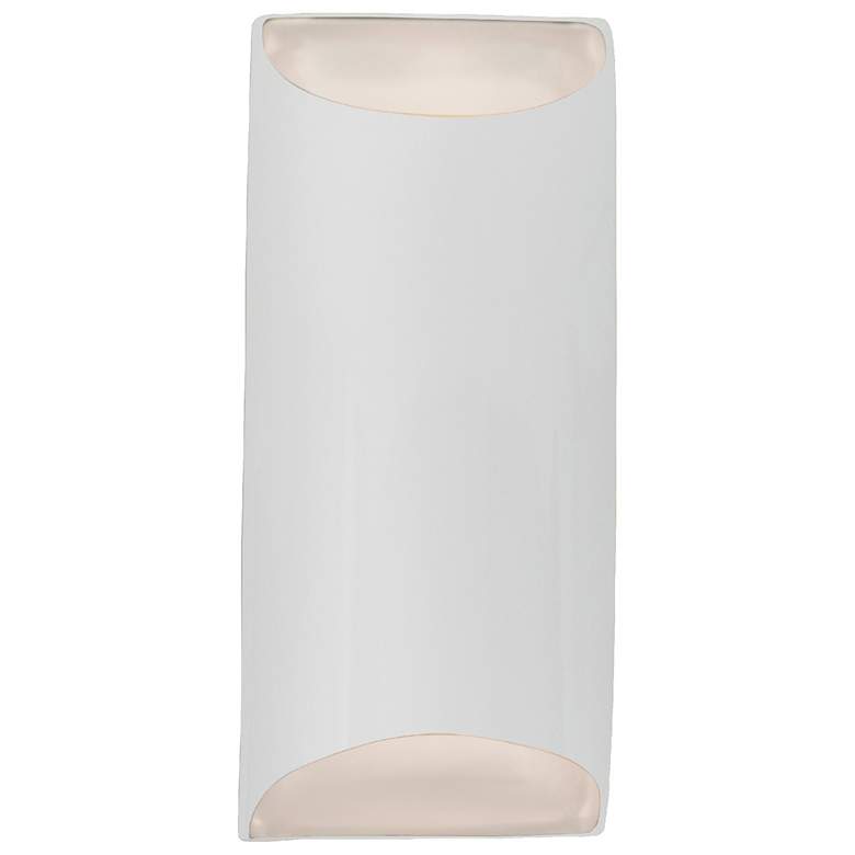 Image 1 Ambiance 13.75" Gloss White Large Tapered Cylinder ADA Outdoor LED Sco