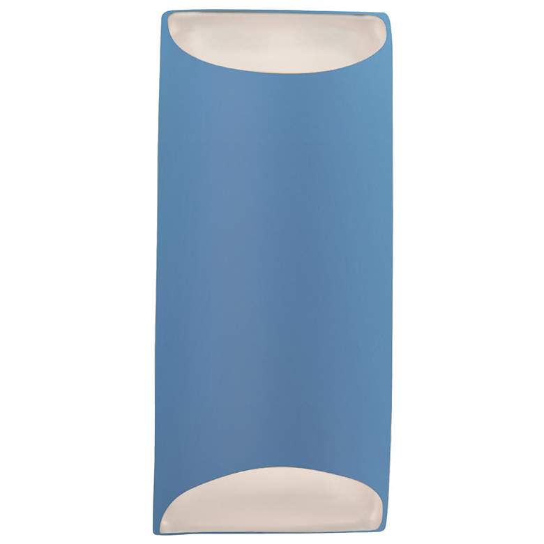 Image 1 Ambiance 13.75" Sky Blue Large Tapered Cylinder ADA Outdoor LED Wall S
