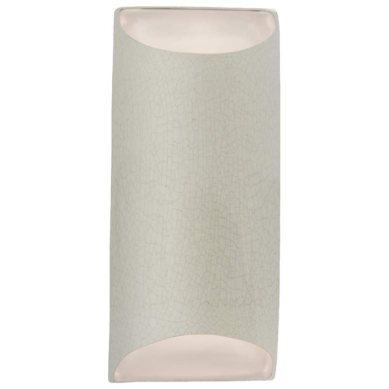 Image 1 Ambiance 13.75" White Crackle Large Tapered Cylinder ADA Outdoor LED S