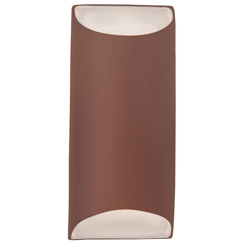 Image 1 Ambiance 13.75"H Canyon Clay Large Tapered Cylinder ADA LED Wall Sconc