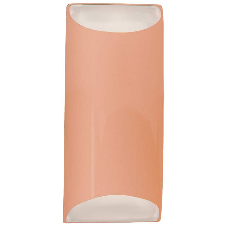 Image 1 Ambiance 13.75"H Gloss Blush Large Tapered Cylinder ADA LED Wall Sconc