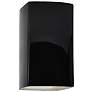 Ambiance 13 1/2" High Black White Rectangle Outdoor Sconce