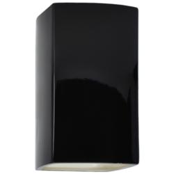 Ambiance 13 1/2&quot; High Black White Rectangle Outdoor Sconce