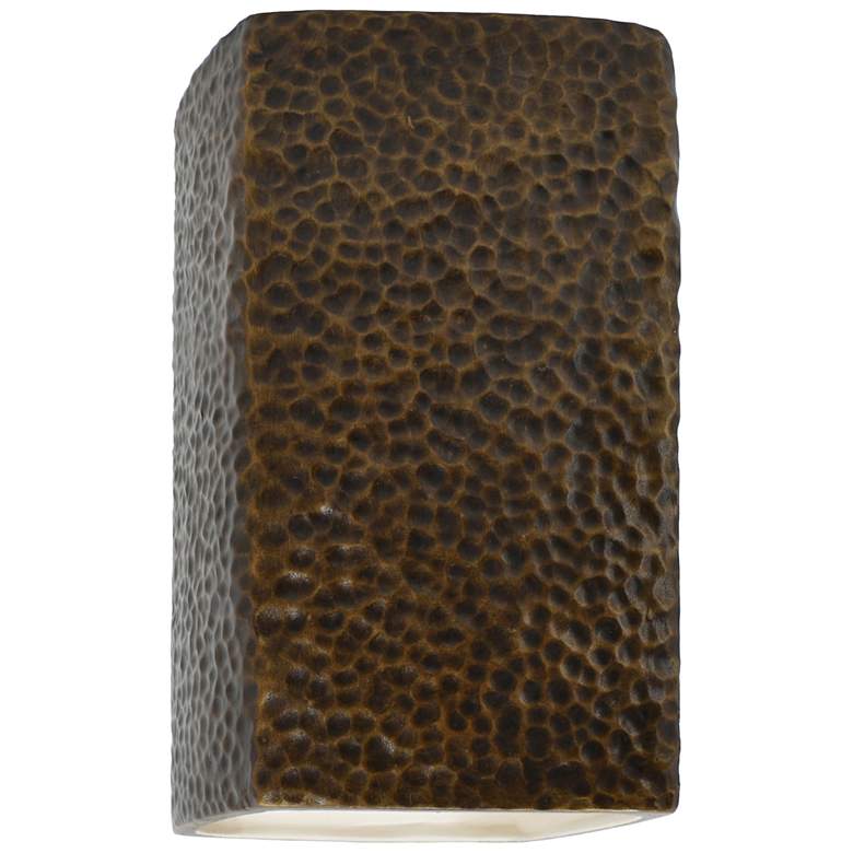 Image 1 Ambiance 13 1/2" High Brass Rectangle ADA LED Outdoor Sconce