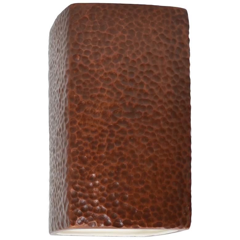 Image 1 Ambiance 13 1/2" High Hammered Copper LED Outdoor Sconce