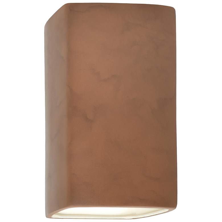 Image 1 Ambiance 13 1/2 inch High Terra Cotta Rectangle Outdoor Sconce