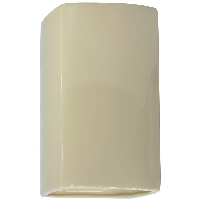 Image 1 Ambiance 13 1/2 inch High Vanilla Gloss Rectangle Wall Sconce
