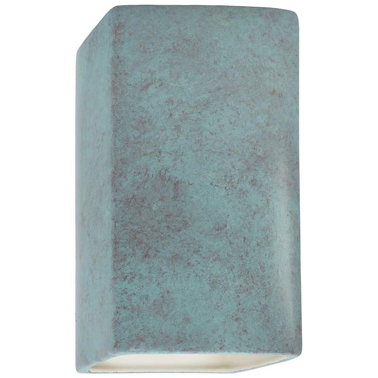 Image 1 Ambiance 13 1/2 inch High Verde Patina Rectangle ADA Wall Sconce