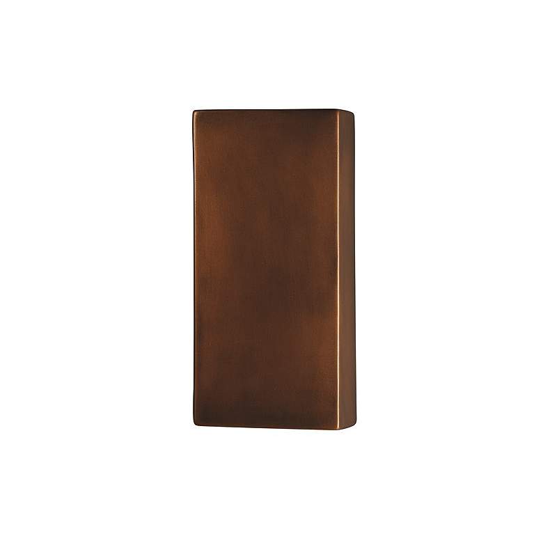 Image 1 Ambiance 13 1/2"H Antique Copper Rectangle ADA Wall Sconce