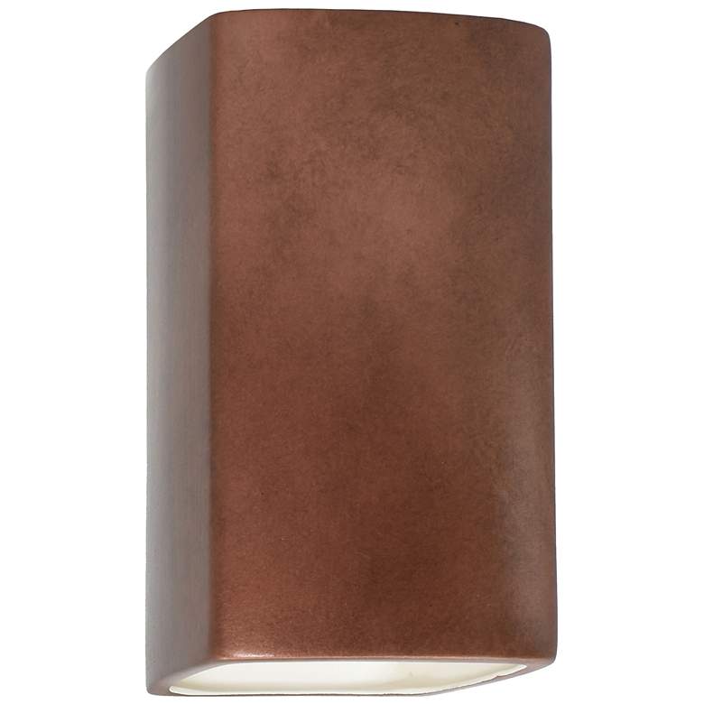 Image 1 Ambiance 13 1/2"H Antique Copper Rectangle LED Wall Sconce