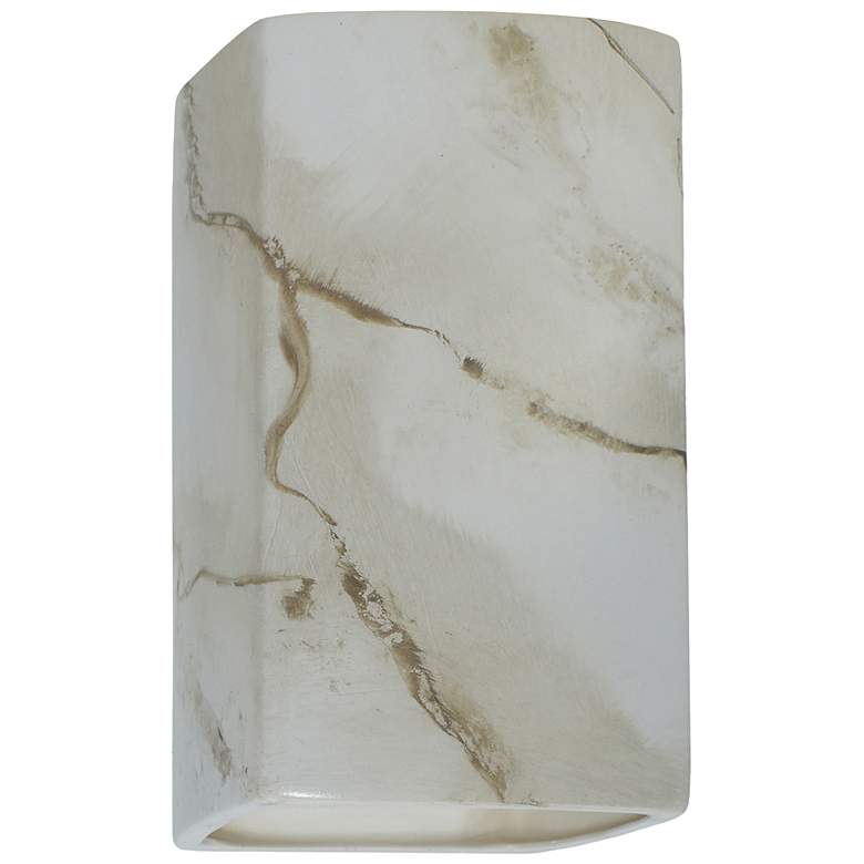 Image 1 Ambiance 13 1/2 inchH Carrara Marble Rectangle ADA LED Sconce