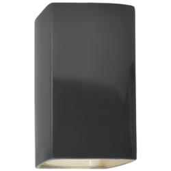 Ambiance 13 1/2&quot;H Gray Rectangle Closed LED Outdoor Sconce