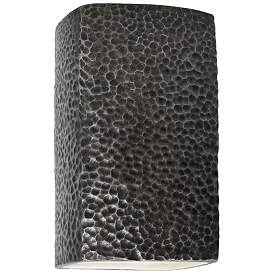 Image1 of Ambiance 13 1/2"H Hammered Pewter Rectangle Outdoor Sconce