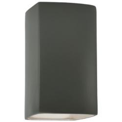 Ambiance 13 1/2"H Pewter Green Rectangle Closed ADA Sconce