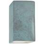 Ambiance 13 1/2"H Verde Patina Rectangle Outdoor Wall Sconce