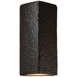 Ambiance 13 1/4"H Hammered Iron Rectangle ADA Wall Sconce