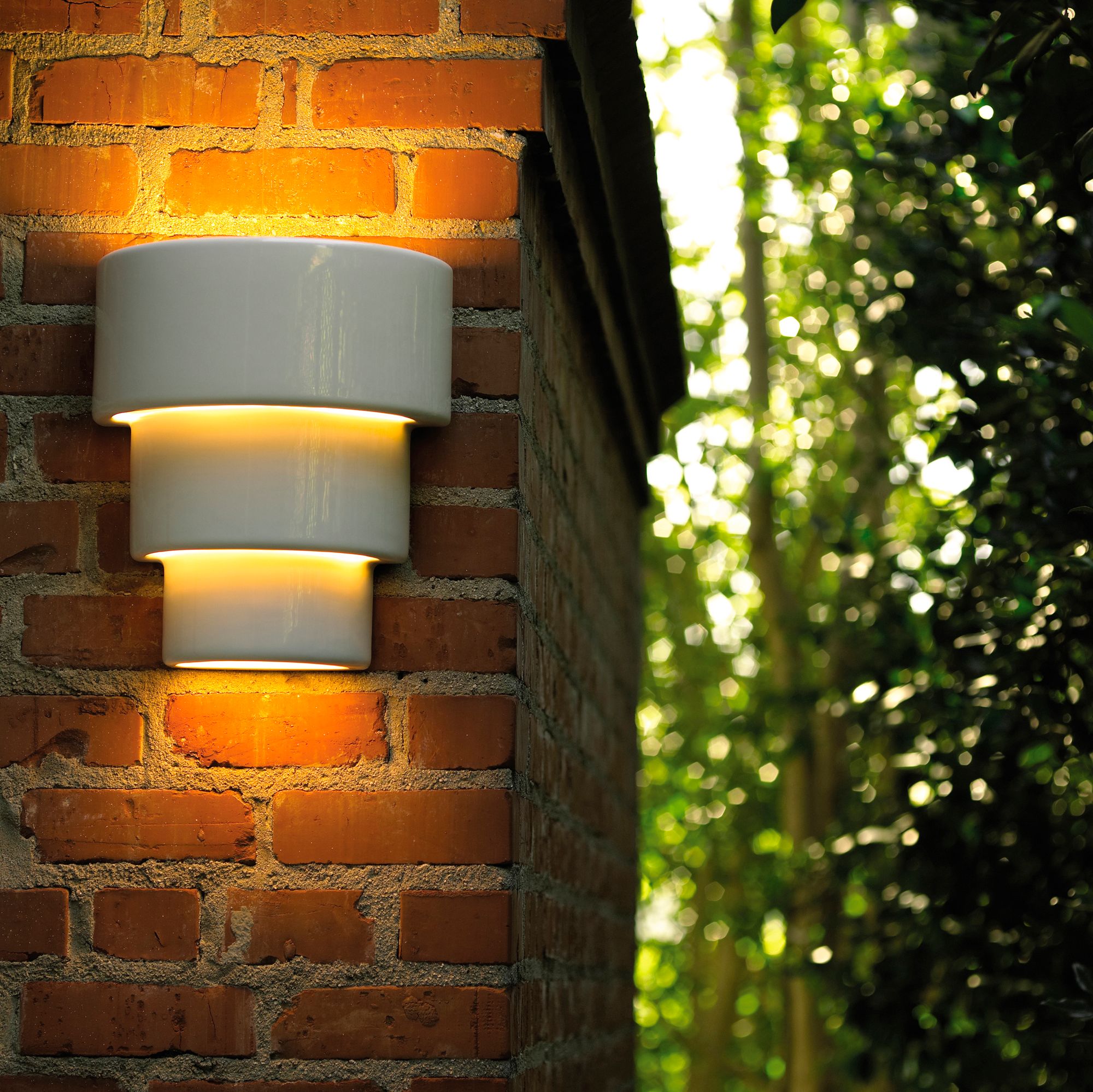 Image 2 Ambiance 14.25" High Gloss White Large Terrace Outdoor Wall Sconce more views
