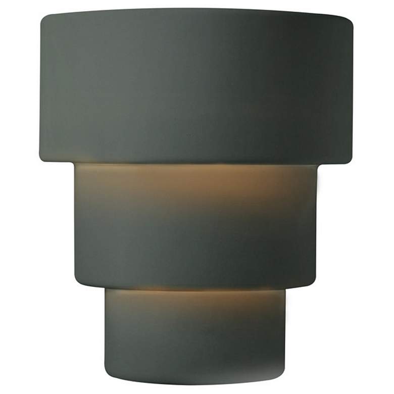 Image 1 Ambiance 14.25" High Pewter Green Large Terrace Wall Sconce