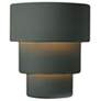 Ambiance 14.25" High Pewter Green Large Terrace Wall Sconce
