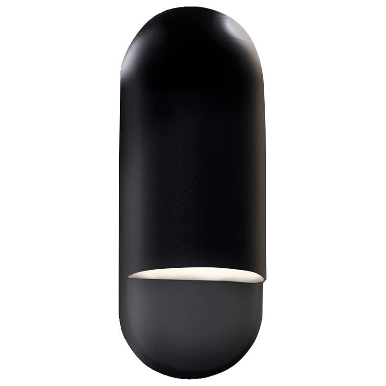 Image 1 Ambiance 14 inch High Gloss Black Capsule ADA Wall Sconce