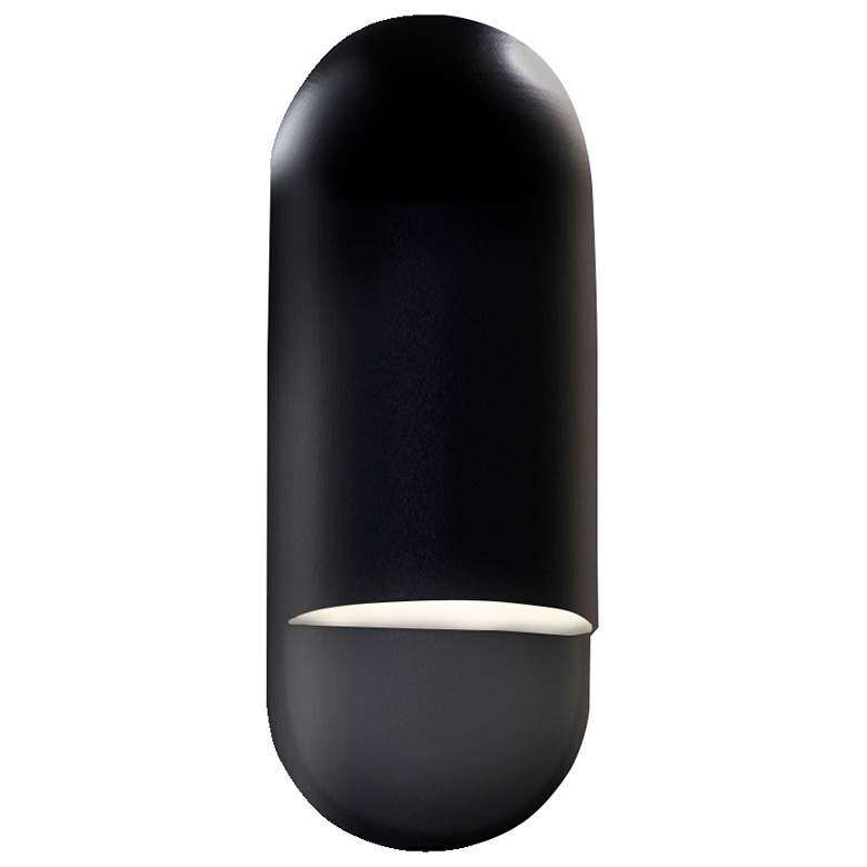 Image 1 Ambiance 14" High Gloss Black Capsule ADA Wall Sconce