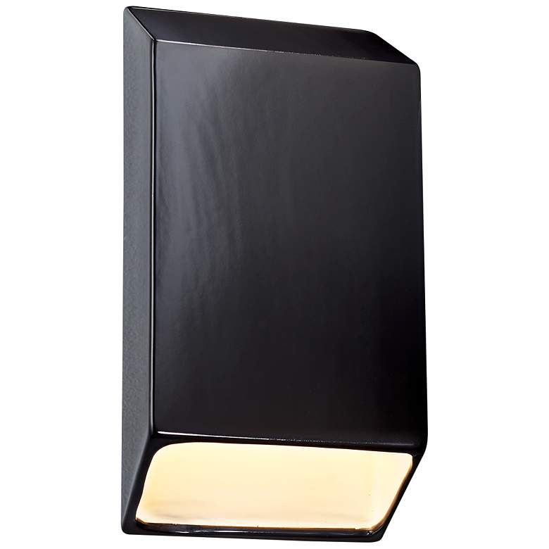 Image 1 Ambiance 14" High Gloss Black Ceramic Modern LED Outdoor Wall Light
