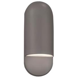 Ambiance 14" High Gloss Gray Capsule ADA Outdoor Wall Sconce Ambiance 14" High Gloss Gray Capsule ADA Outdoor Wall Sconce