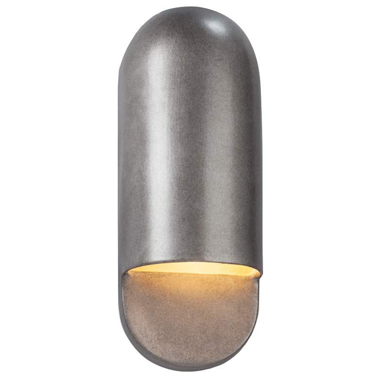 Image 1 Ambiance 14"H Antique Silver Capsule ADA Outdoor Wall Sconce