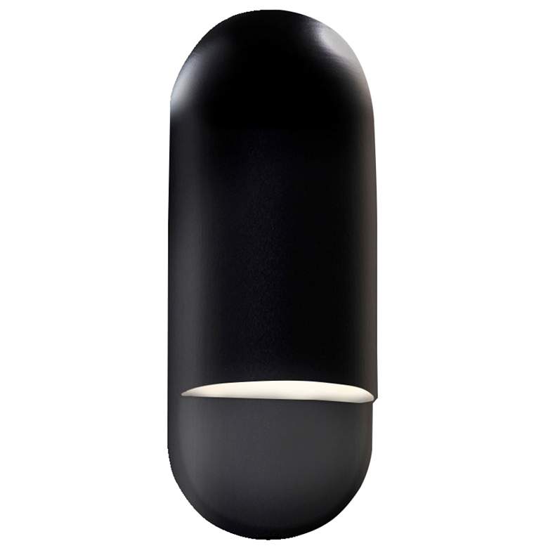 Image 1 Ambiance 14 inchH Gloss Black Capsule ADA Outdoor Wall Sconce