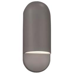 Ambiance 14&quot;H Gloss Gray Capsule LED ADA Outdoor Wall Sconce