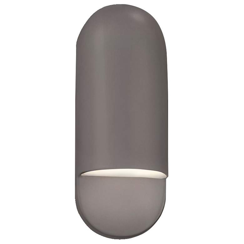 Image 1 Ambiance 14"H Gloss Gray Capsule LED ADA Outdoor Wall Sconce