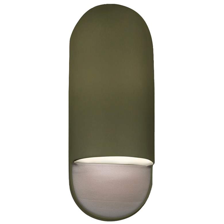Image 1 Ambiance 14"H Matte Green Small Capsule ADA LED Wall Sconce