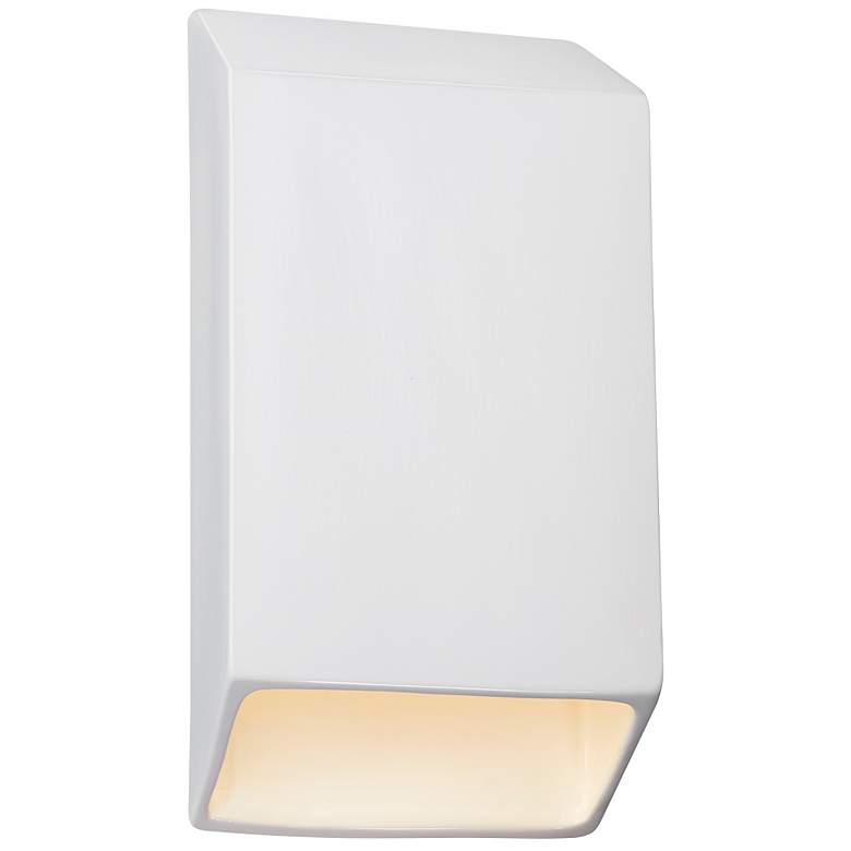 Image 1 Ambiance 14 inchH White Tapered Rectangle Closed LED Wall Sconce