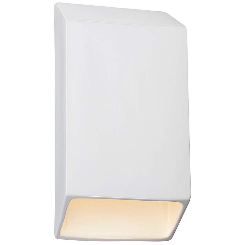Image 1 Ambiance 14"H White Tapered Rectangle Closed LED Wall Sconce
