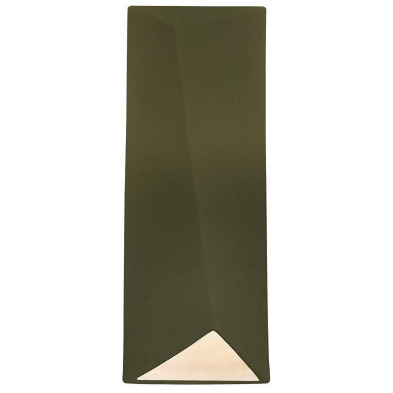 Image 1 Ambiance 16.25" Closed Top Matte Green Diagonal Rectangle ADA LED Scon