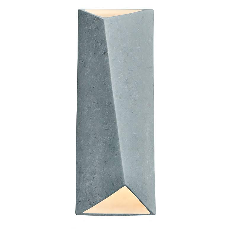 Image 1 Ambiance 16.25"H Diagonal Rectangle Concrete Closed Top ADA LED Wall S
