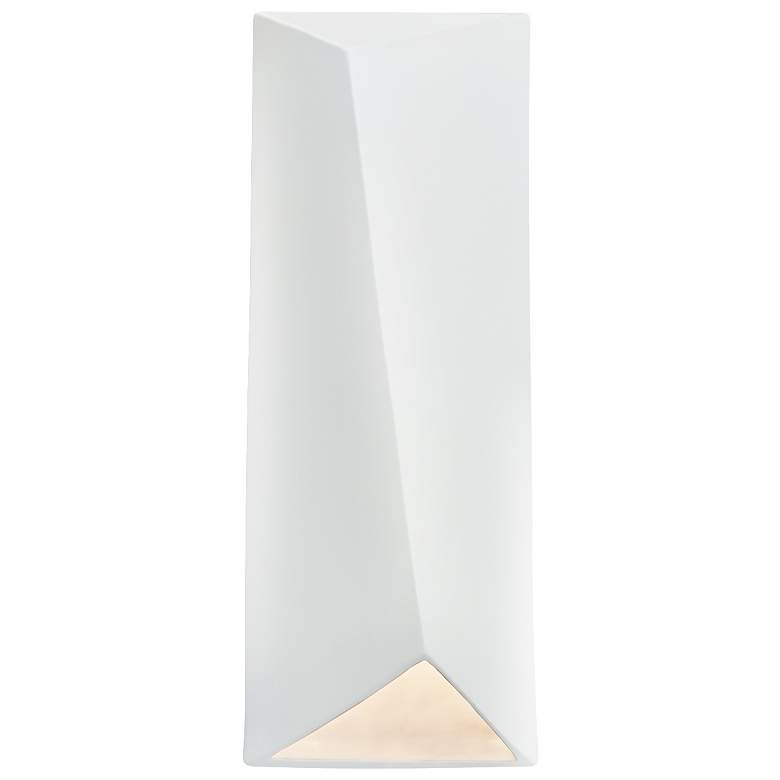 Image 1 Ambiance 16 1/4 inch High Gloss White Closed Top LED ADA Sconce