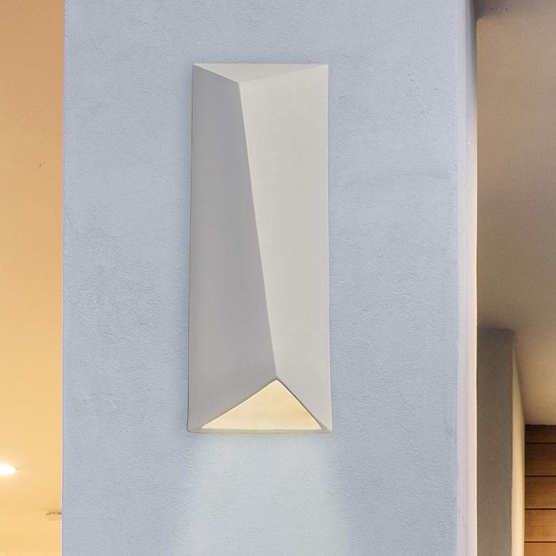 Image 1 Ambiance 16 1/4"H Bisque Rectangle Closed LED Outdoor Sconce