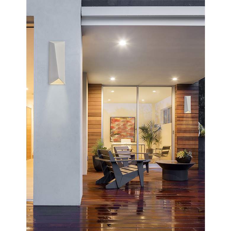 Image 3 Ambiance 16 1/4"H Bisque Rectangle Closed LED Outdoor Sconce more views
